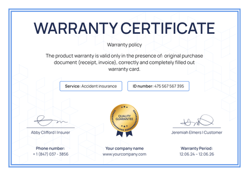 Bright and simple warranty certificate template landscape Bright and simple warranty certificate template landscape