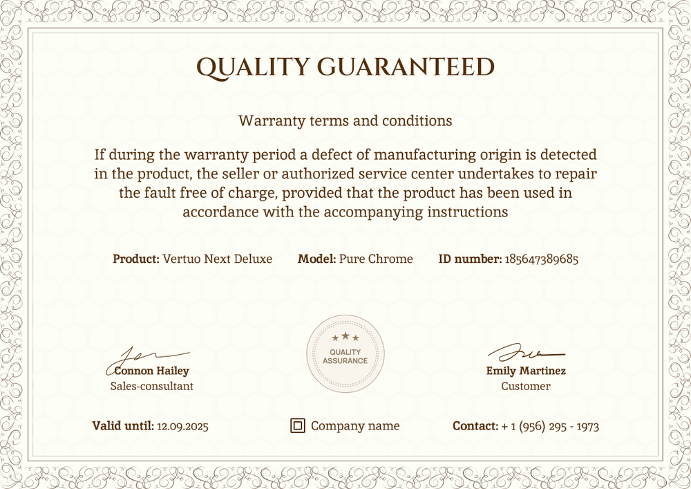Simple and traditional warranty certificate template landscape Simple and traditional warranty certificate template landscape