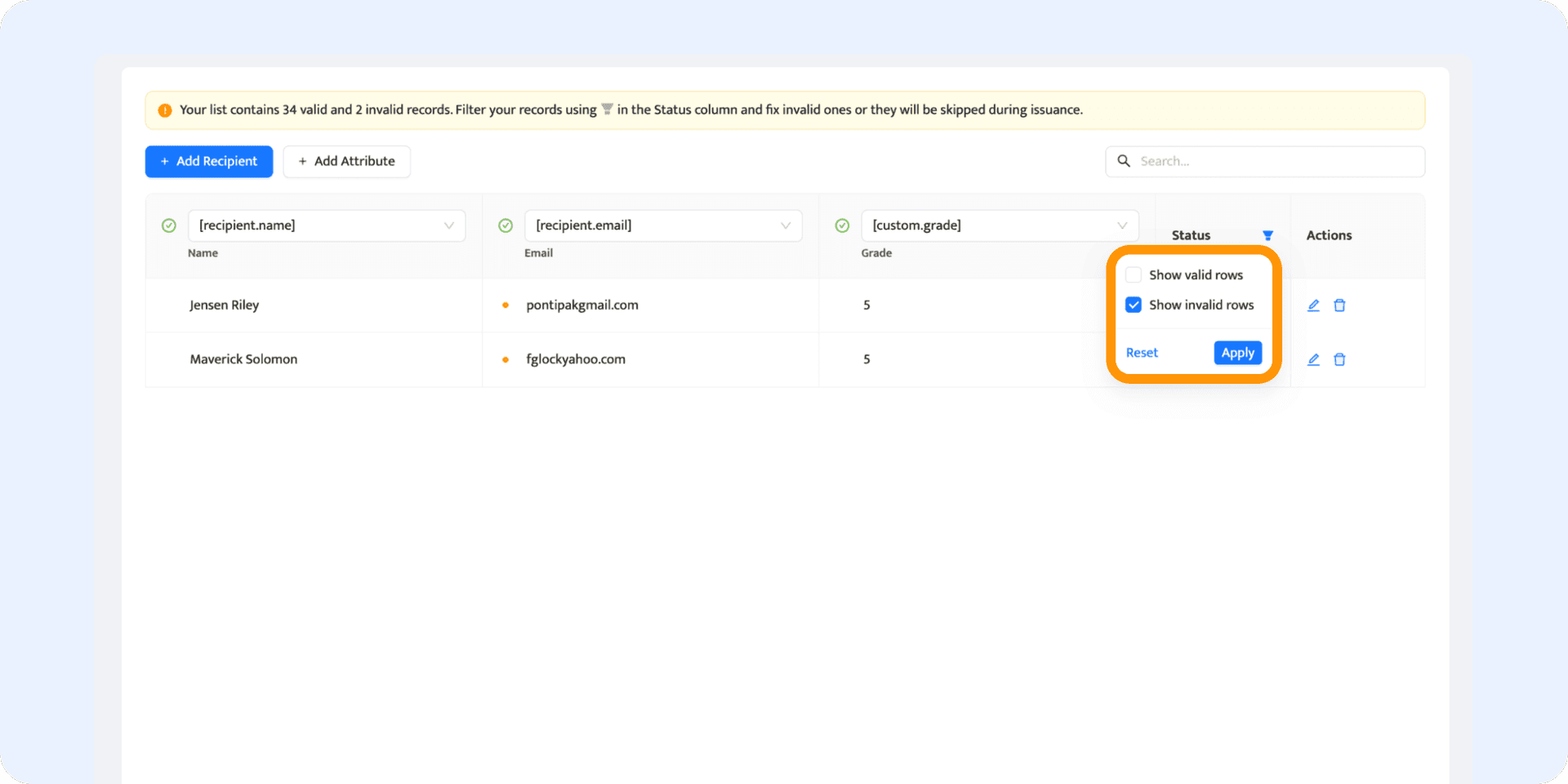 Filtering the certificates to fix the issues. Filtering the certificates to fix the issues.