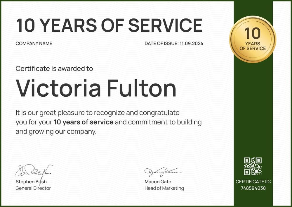 Professional and outstanding work anniversary certificate template landscape Professional and outstanding work anniversary certificate template landscape