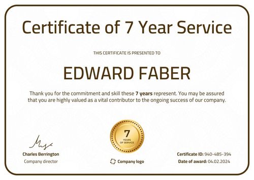 Minimalistic and professional work anniversary certificate landscape Minimalistic and professional work anniversary certificate landscape