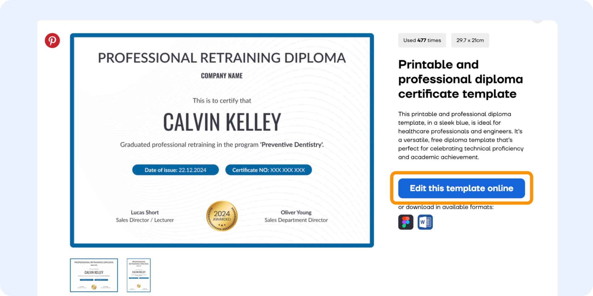 Choosing the printable certificate design. Choosing the printable certificate design.
