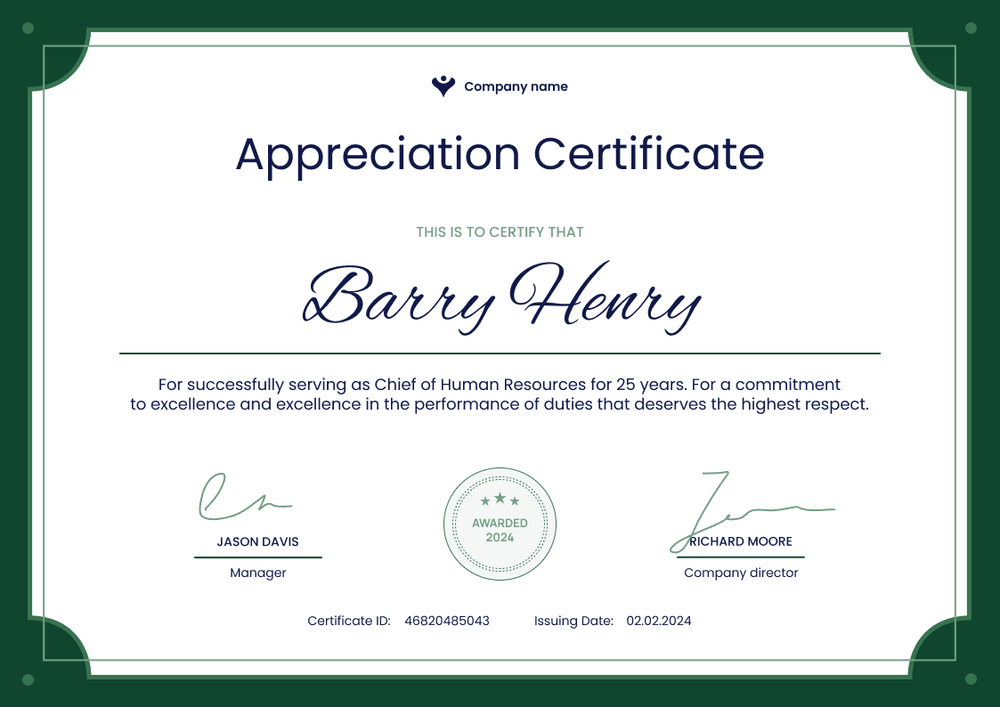 Corporate and professional appreciation certificate template landscape Corporate and professional appreciation certificate template landscape