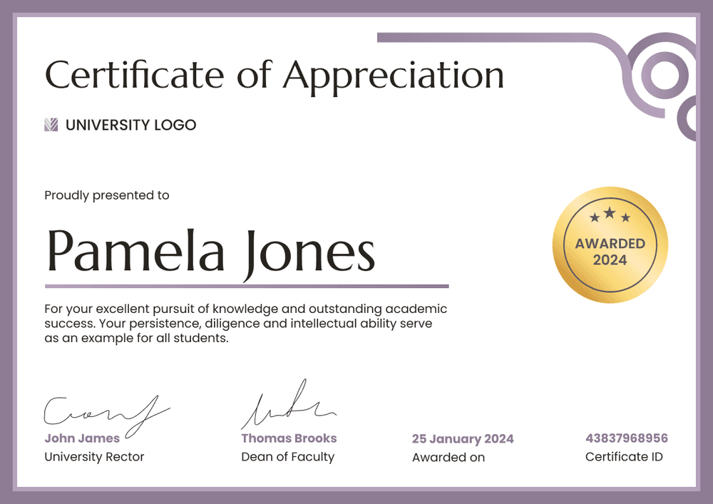 Safe and professional appreciation certificate template landscape Safe and professional appreciation certificate template landscape