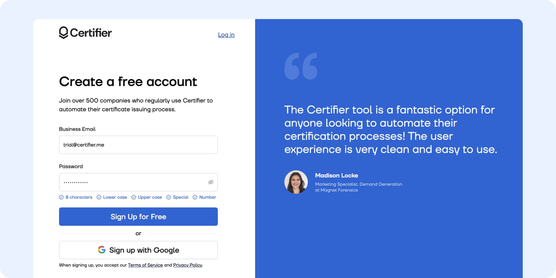 Creating an account in Certifier to update issued credential anytime. Creating an account in Certifier to update issued credential anytime.