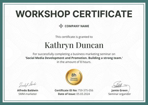 Flexible and professional workshop certificate template landscape Flexible and professional workshop certificate template landscape