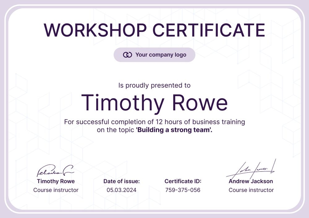 Fresh and professional workshop certificate template landscape Fresh and professional workshop certificate template landscape