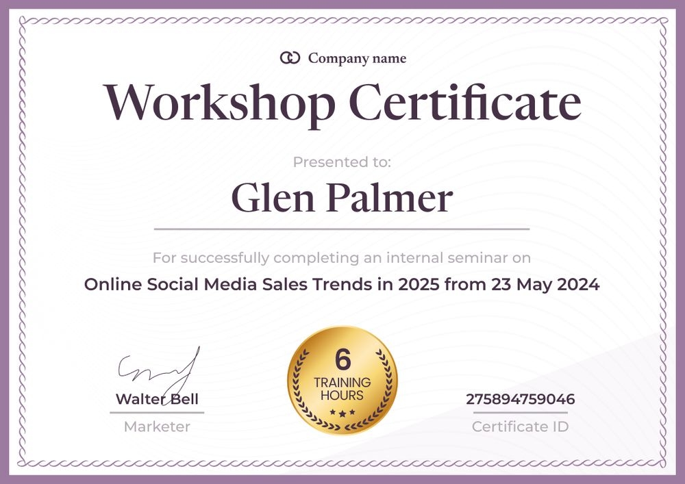 Personalized and professional workshop certificate template landscape Personalized and professional workshop certificate template landscape