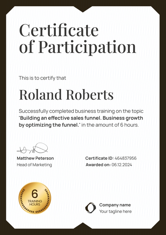 Customizable and professional workshop certificate template Customizable and professional workshop certificate template