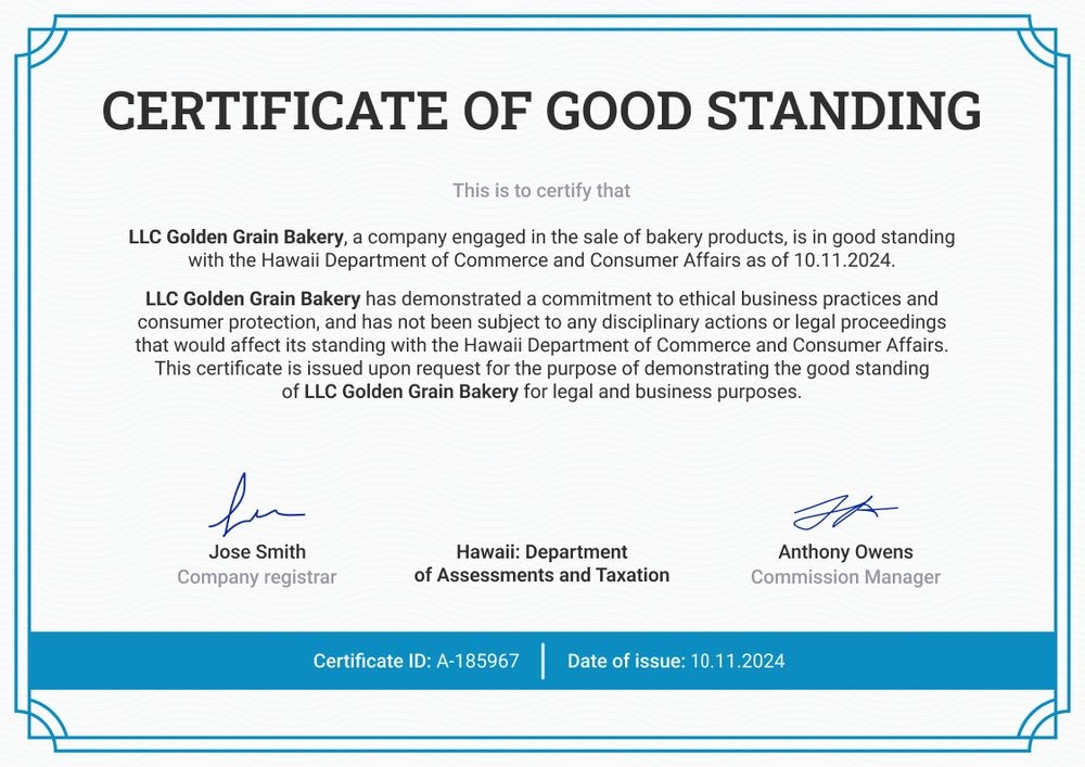 Trustworthy and professional certificate of good standing template landscape Trustworthy and professional certificate of good standing template landscape