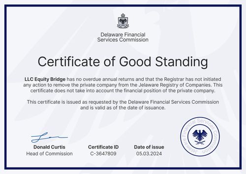 Official and professional certificate of good standing template landscape Official and professional certificate of good standing template landscape