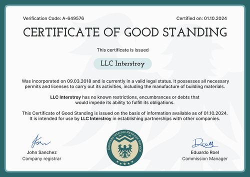 Accredited and professional certificate of good standing template landscape Accredited and professional certificate of good standing template landscape