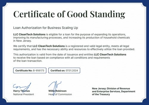 Verifiable and professional certificate of good standing template landscape Verifiable and professional certificate of good standing template landscape