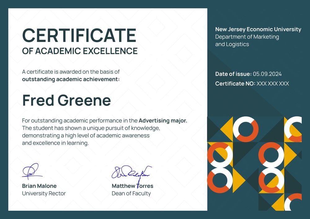 Tweaked and professional academic certificate template landscape Tweaked and professional academic certificate template landscape