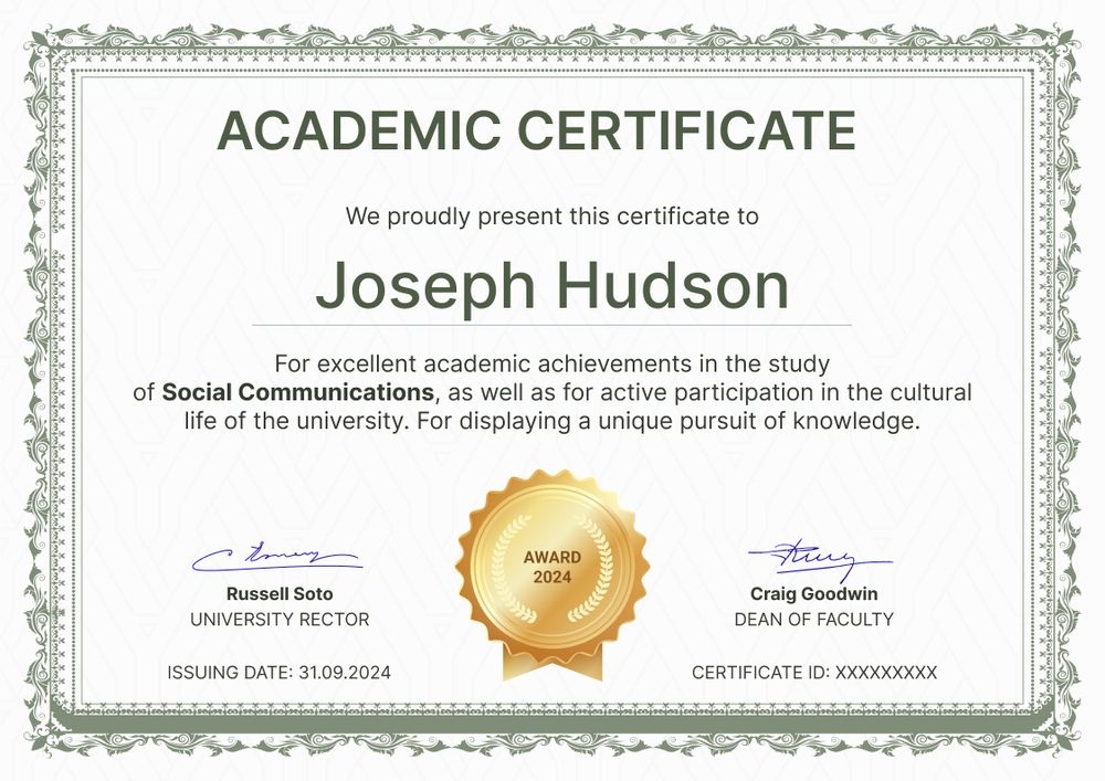 Traditional and professional academic certificate template landscape Traditional and professional academic certificate template landscape