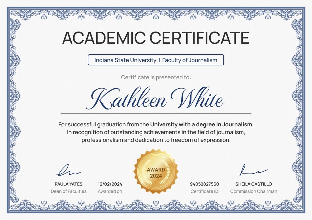 Elegant and professional academic certificate template landscape Elegant and professional academic certificate template landscape