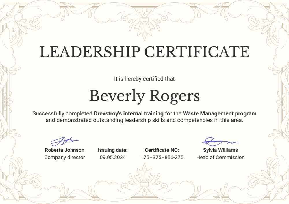 Conventional and professional leadership certificate template landscape Conventional and professional leadership certificate template landscape