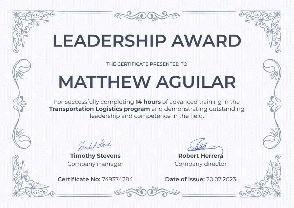 Formal and professional leadership certificate template landscape Formal and professional leadership certificate template landscape