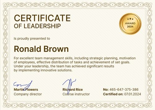 Fancy and professional leadership certificate template landscape Fancy and professional leadership certificate template landscape