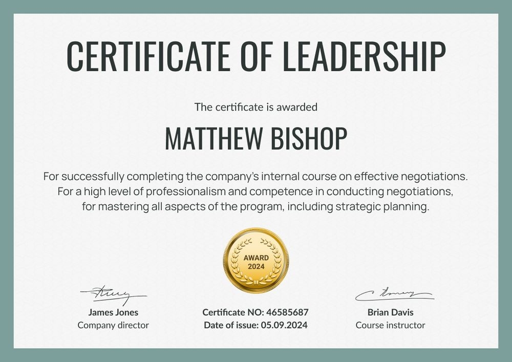 Simple and professional leadership certificate template landscape Simple and professional leadership certificate template landscape