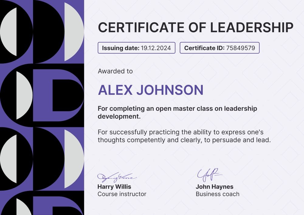 Geometrical and professional leadership certificate template landscape Geometrical and professional leadership certificate template landscape