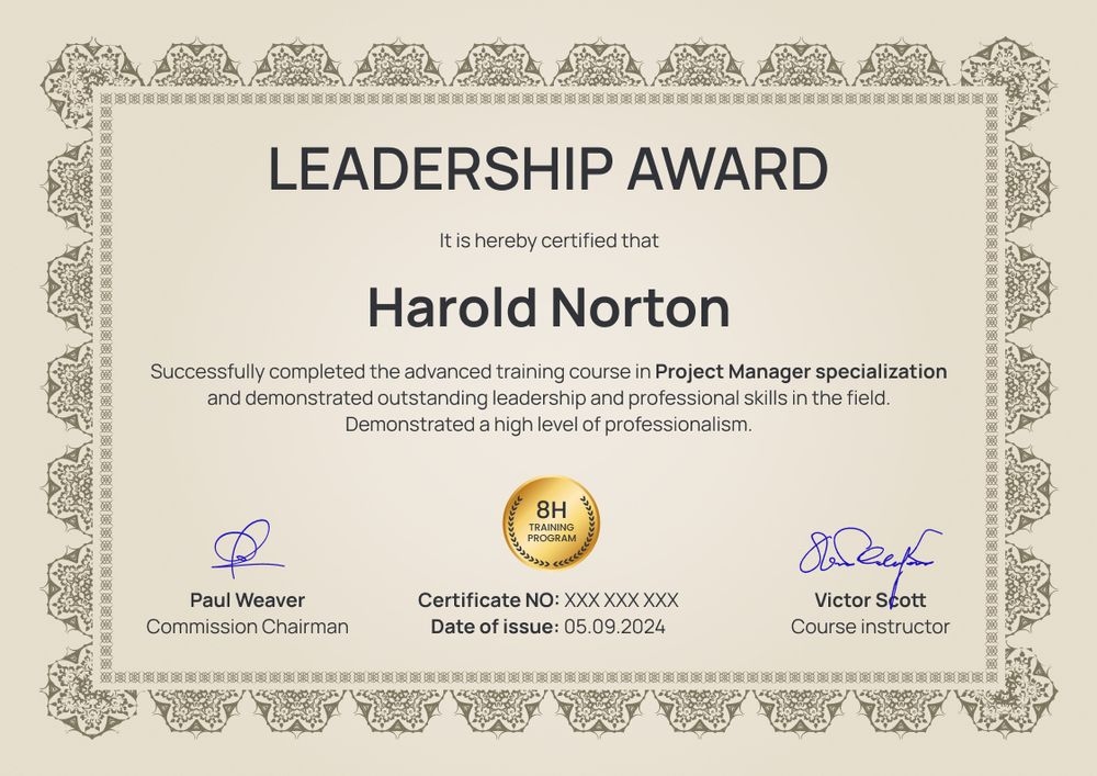 Exceptional and professional leadership certificate template landscape Exceptional and professional leadership certificate template landscape