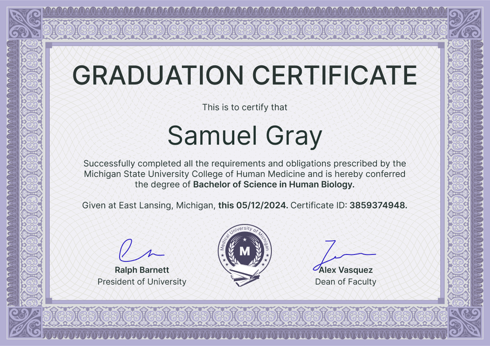Framed professional graduation certificate template landscape Framed professional graduation certificate template landscape