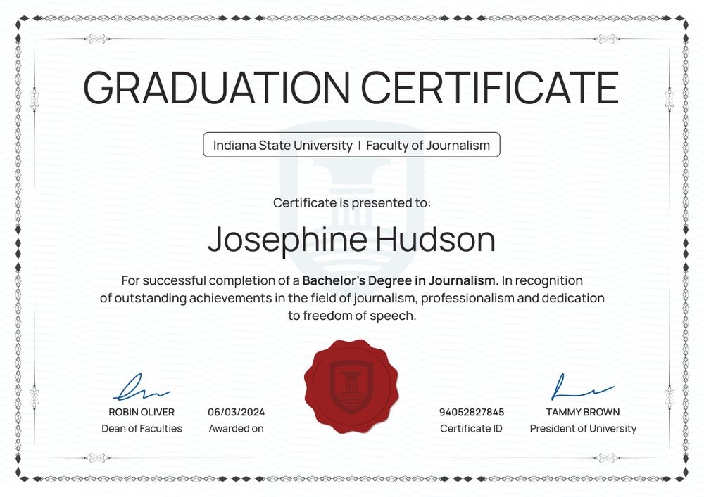 Simple professional graduation certificate template landscape Simple professional graduation certificate template landscape