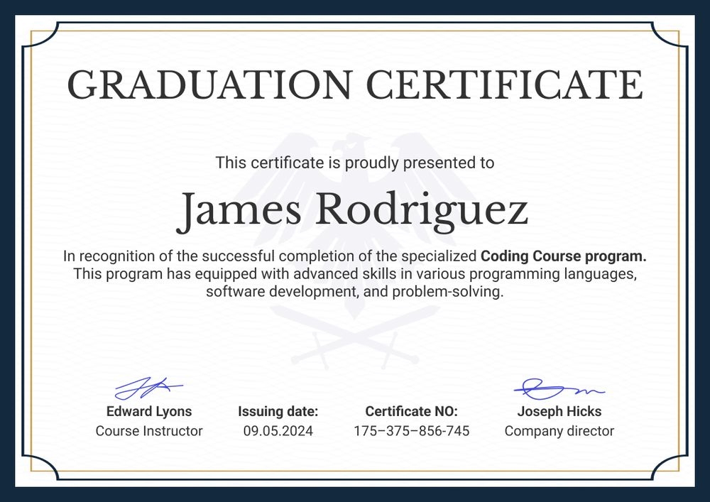 Timeless professional graduation certificate template landscape Timeless professional graduation certificate template landscape