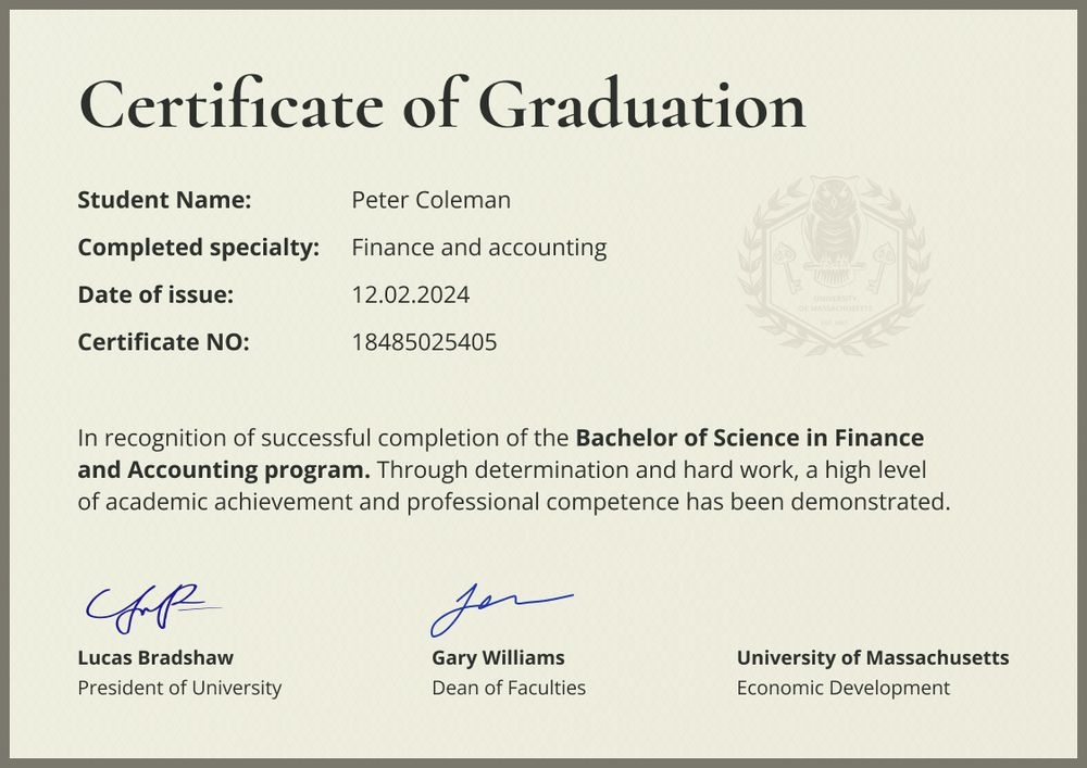 Formal professional graduation certificate template landscape Formal professional graduation certificate template landscape