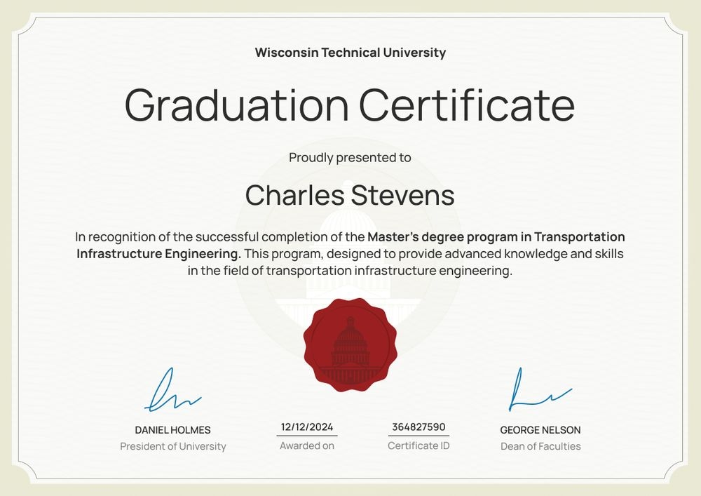 Prestigious professional graduation certificate template landscape Prestigious professional graduation certificate template landscape
