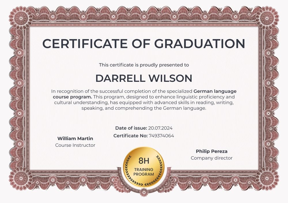 Ornate professional graduation certificate template landscape Ornate professional graduation certificate template landscape