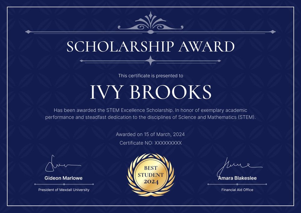 Elegant and professional scholarship certificate template landscape Elegant and professional scholarship certificate template landscape