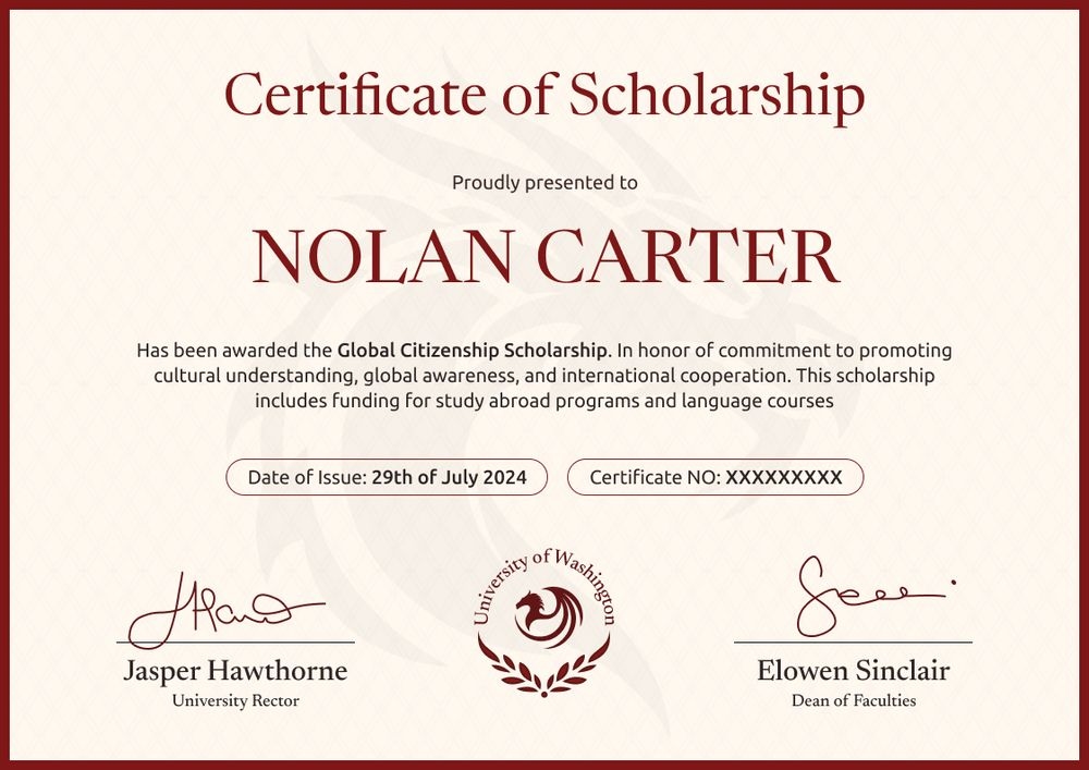 Elegant and professional scholarship certificate template landscape Elegant and professional scholarship certificate template landscape