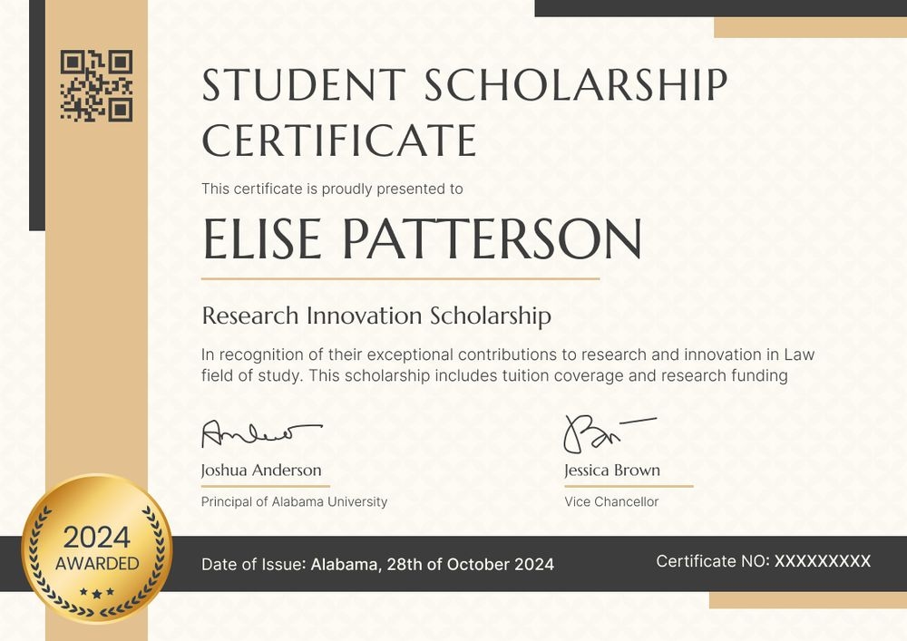 Stylish and formal scholarship certificate template landscape Stylish and formal scholarship certificate template landscape