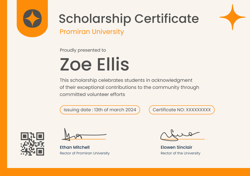 Joyful and modern scholarship certificate template landscape Joyful and modern scholarship certificate template landscape