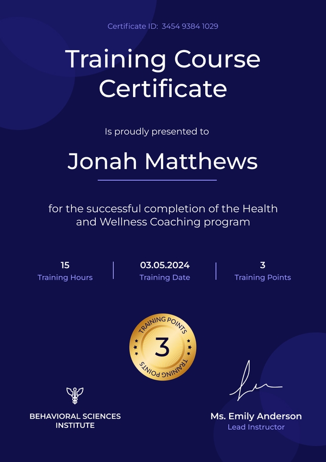 Majestic and professional course certificate template Majestic and professional course certificate template