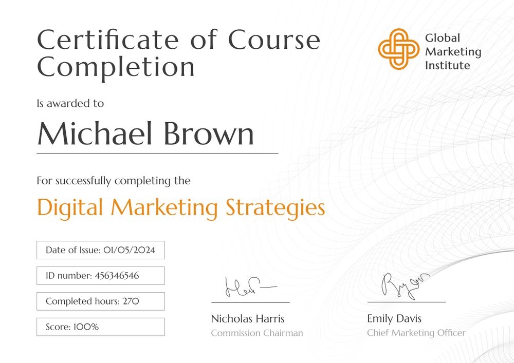 Aesthetic and formal course certificate template landscape Aesthetic and formal course certificate template landscape