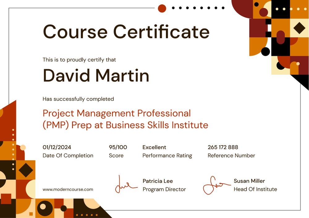 Unique and modern course certificate template landscape Unique and modern course certificate template landscape