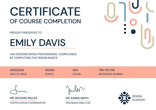 Striking and modern course certificate template landscape Striking and modern course certificate template landscape