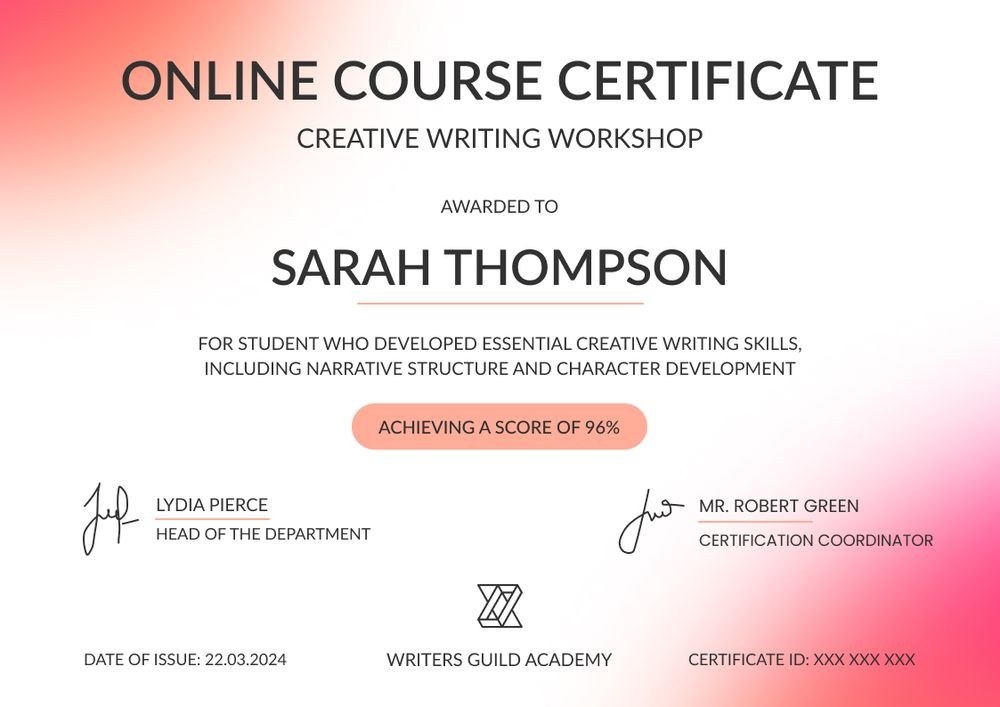 Delightful and modern course certificate template landscape  Delightful and modern course certificate template landscape