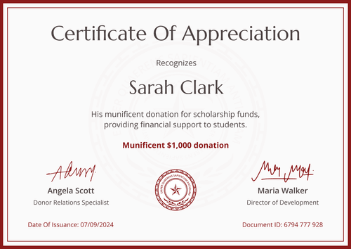 Tasteful and professional donation certificate template landscape Tasteful and professional donation certificate template landscape