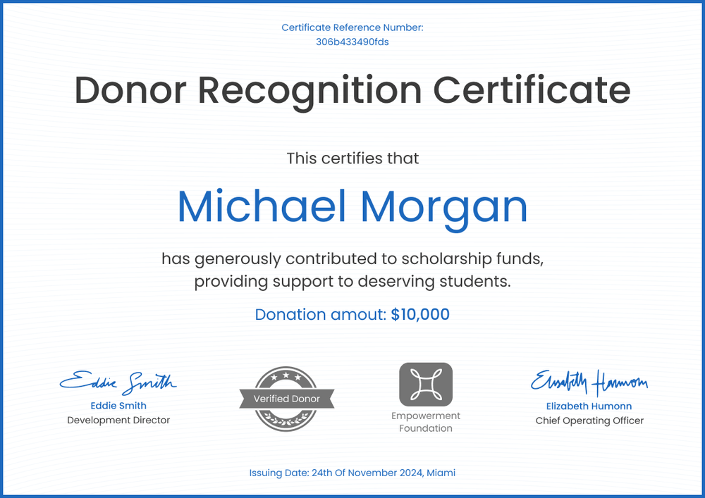 Light and professional donation certificate template landscape Light and professional donation certificate template landscape