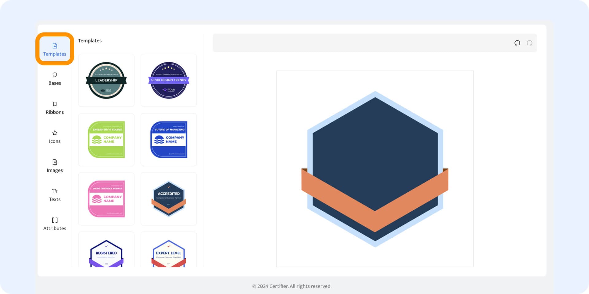 Choosing bases to create badge design. Choosing bases to create badge design.