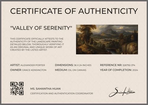 Refined and modern authenticity certificate template Refined and modern authenticity certificate template