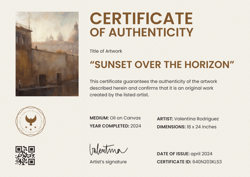 Sandy and simple authenticity certificate template Sandy and simple authenticity certificate template