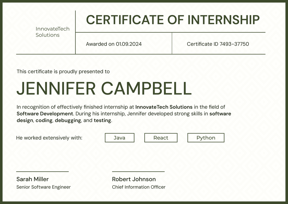 Free Internship Certificate Templates – Download and Customize Now Landscape Free Internship Certificate Templates – Download and Customize Now Landscape