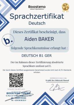Boosteno – Certificate of Completion Boosteno – Certificate of Completion
