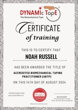 Dynamic Tape – Certificate of Training Dynamic Tape – Certificate of Training