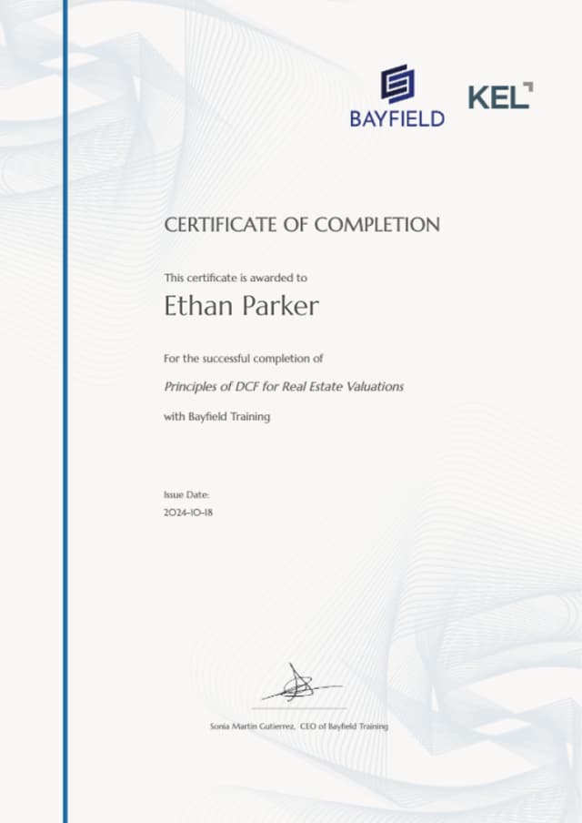 Bayfield – Certificate of Completion Bayfield – Certificate of Completion